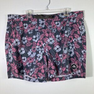 Mens Allyance Floral Swim Board Shorts 5" Gray Pink White Flowers‎ 40